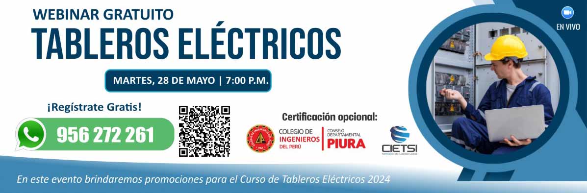 WEBINAR GRATUITO EN TABLEROS ELÉCTRICOS 2024